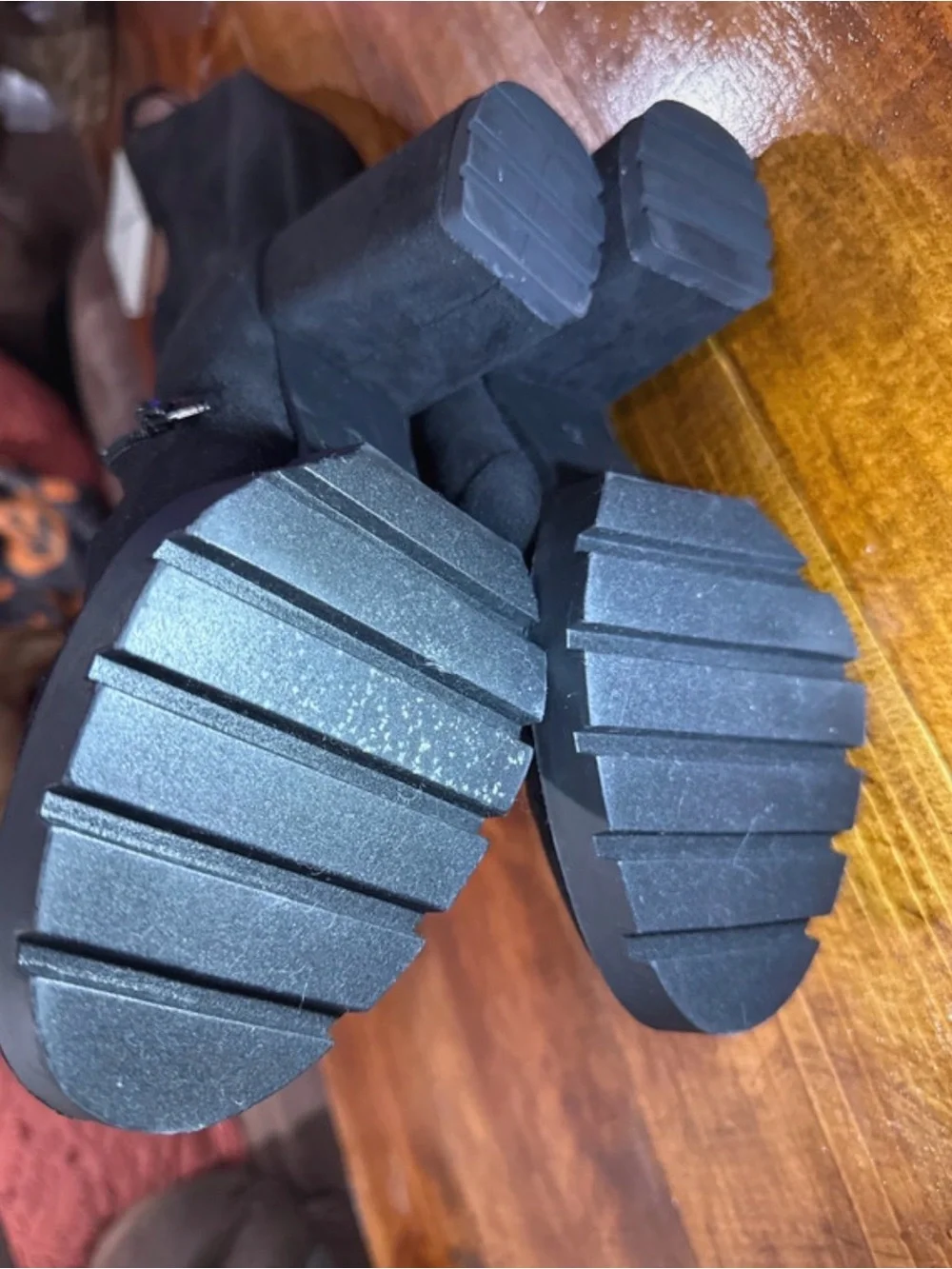Fashion Nova Black Suede Over-the-Knee Chunky Heel Boots